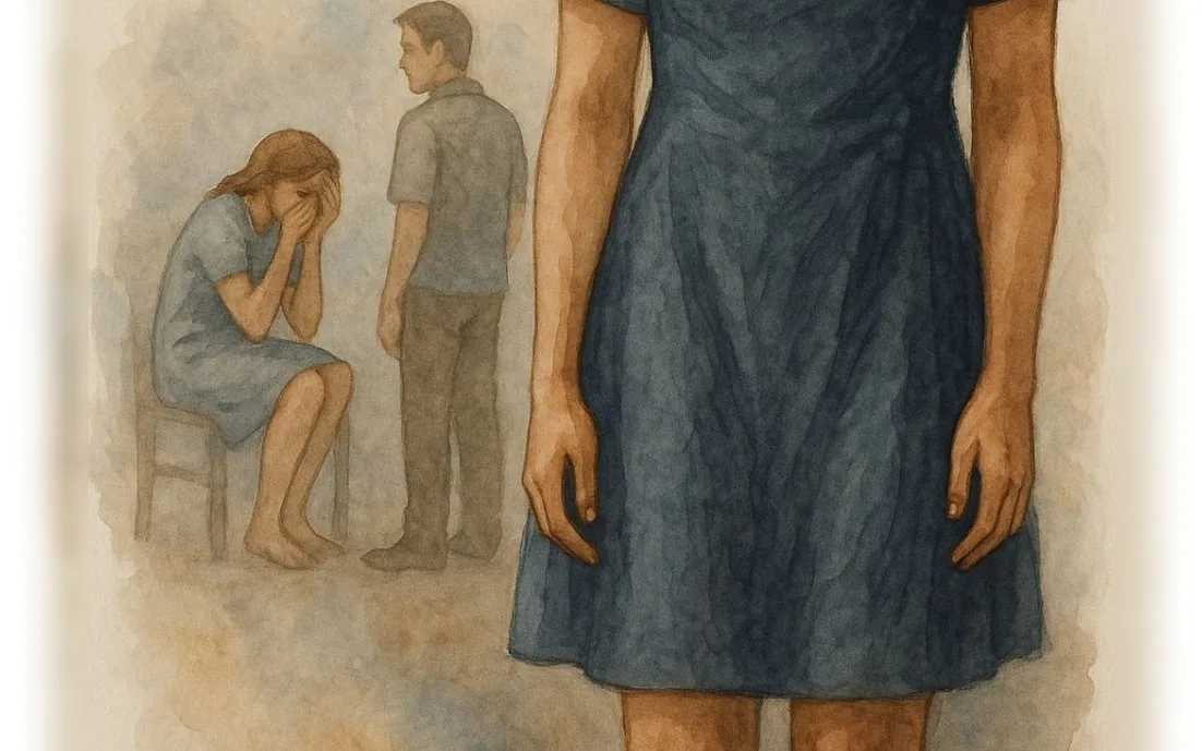 When a husband neglects his wife — watercolour
